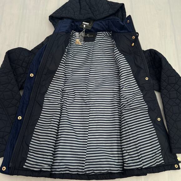 Cashew Flower Sherven X. Quilted Lightweight Womens Navy Blue Jacket Sz 40 USA 8 - Picture 5 of 15